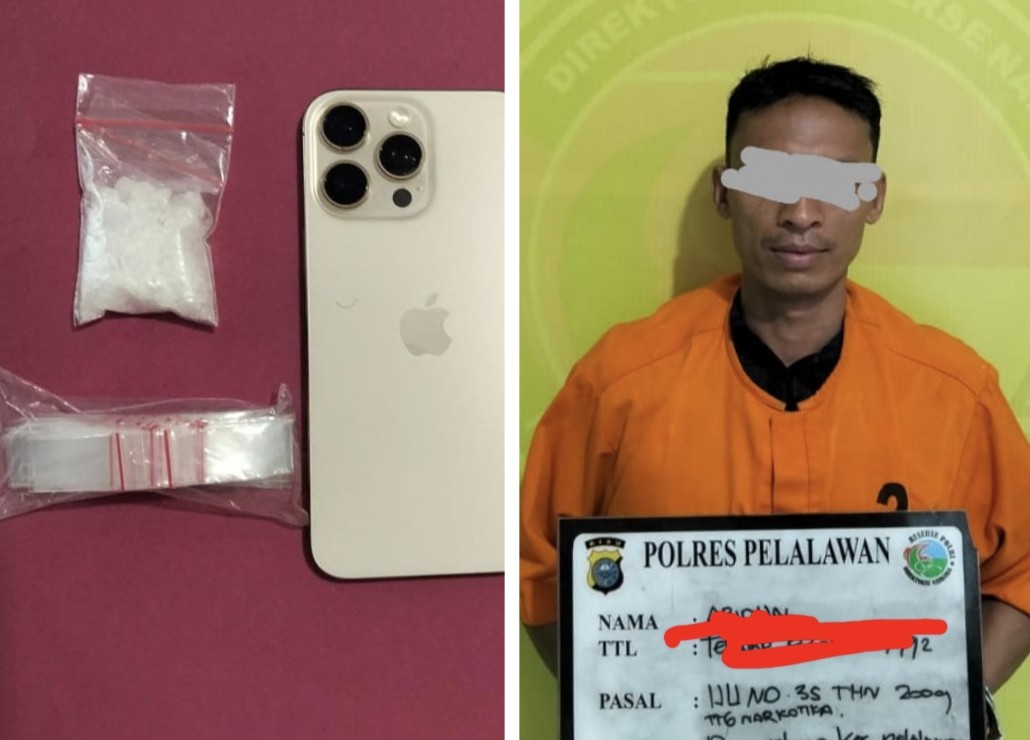 Polres Pelalawan bekuk dua pengedar narkoba (foto/Andy)